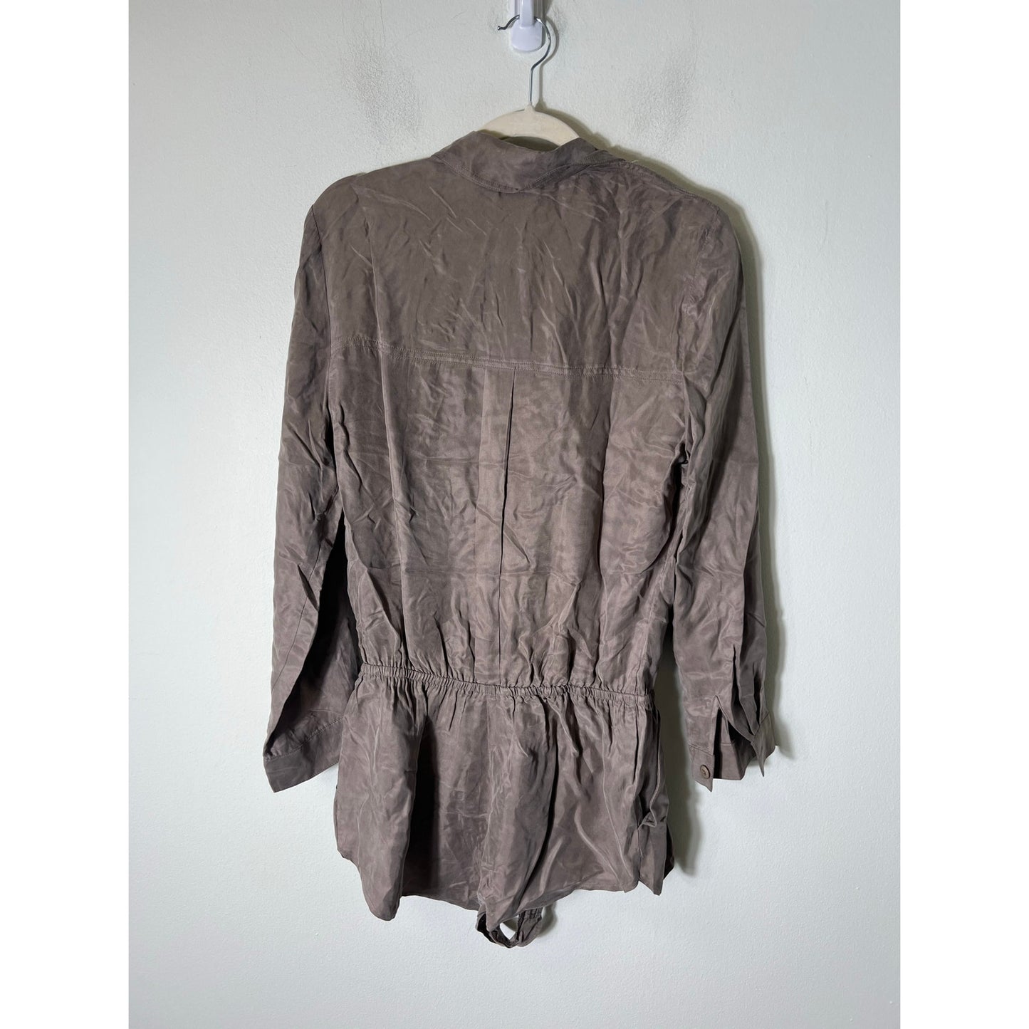 Capulet Brown Long Sleeve Button Up Peplum Shirts Sz S