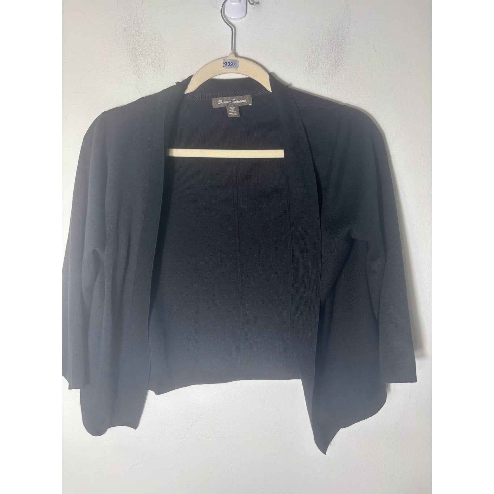 Tommy Bahama Black Long Sleeve Cropped Cardigan Sz SP