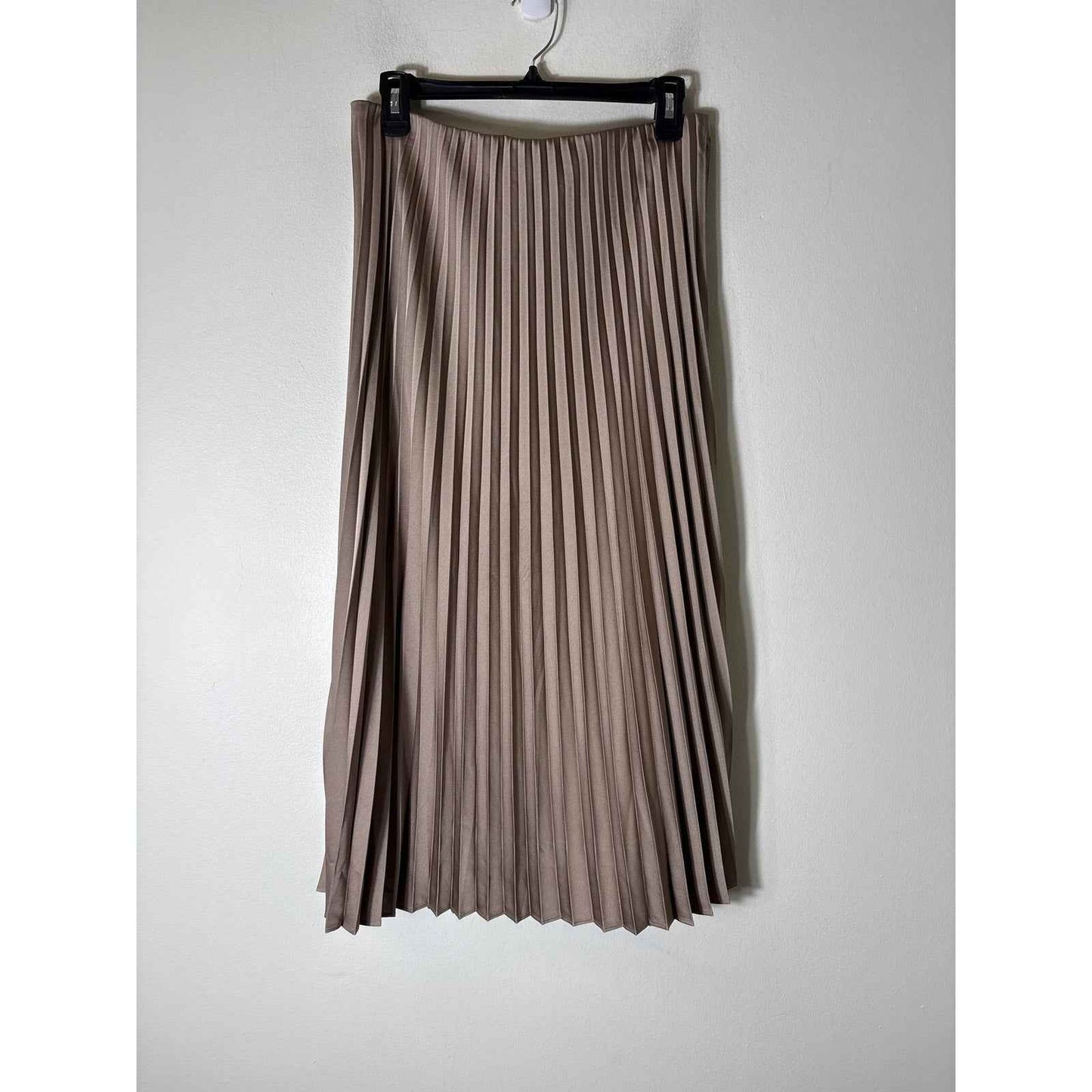 J.Crew Taupe Accordian Pleat Midi Skirt Sz S