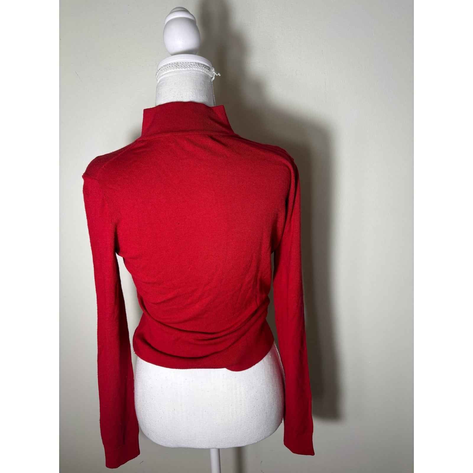 Pearl By Lela Rose Red High Neck Sweater Sz S