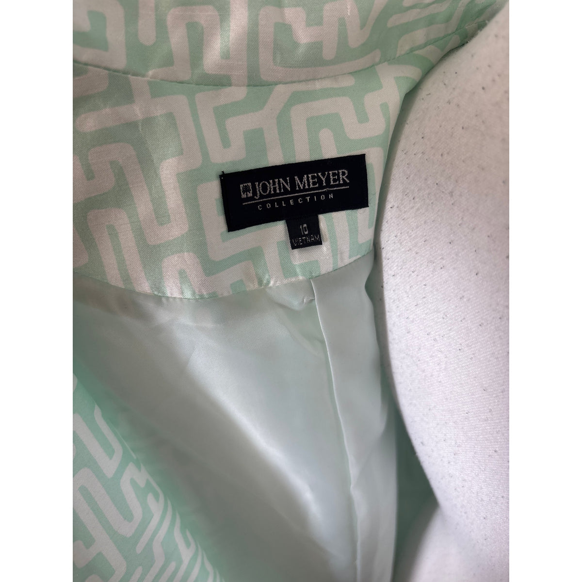 NWT John Meyer SeaGreen and White Dress Coat Sz 10