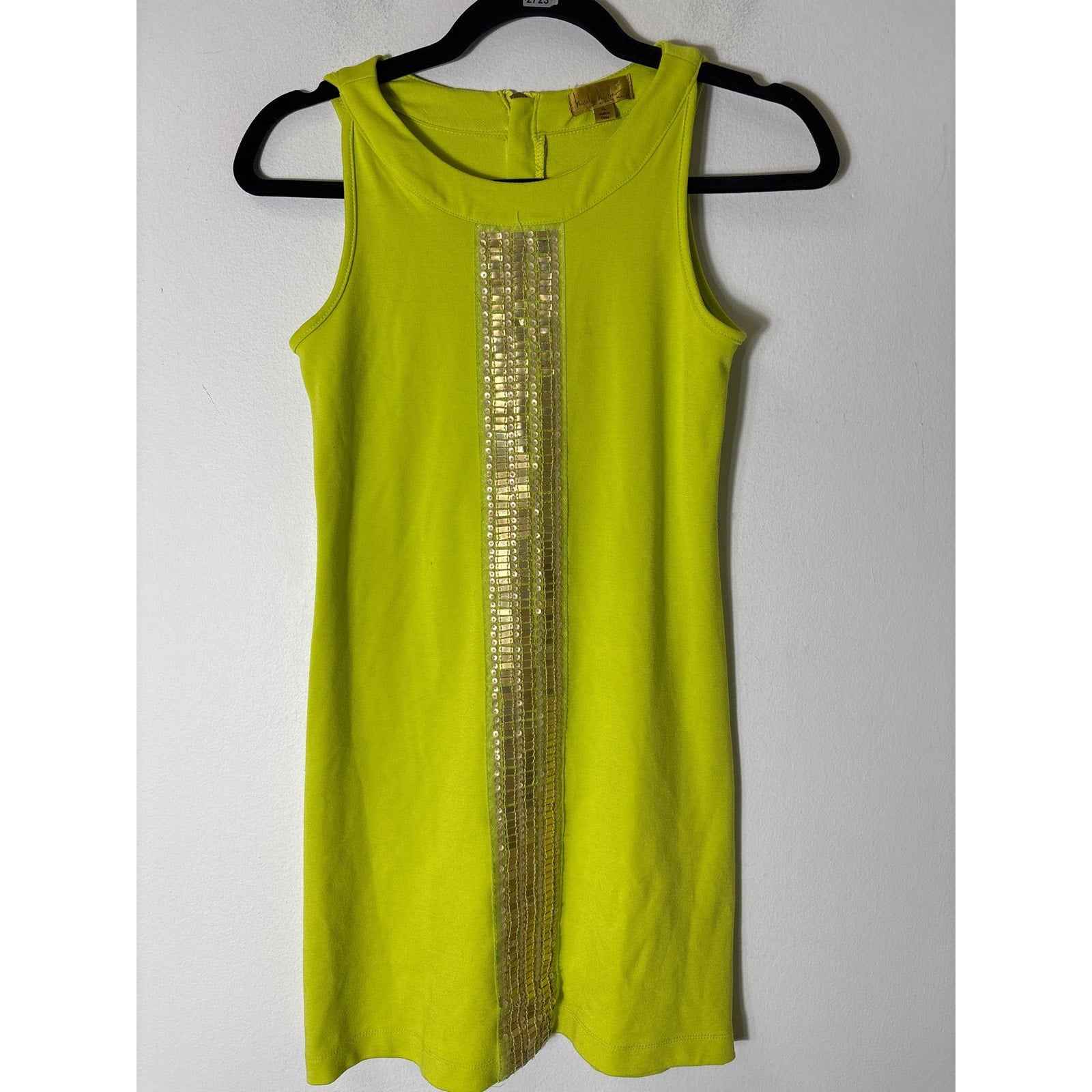 Girls Nicole MILLER Lime Green Shift Dress Size XL