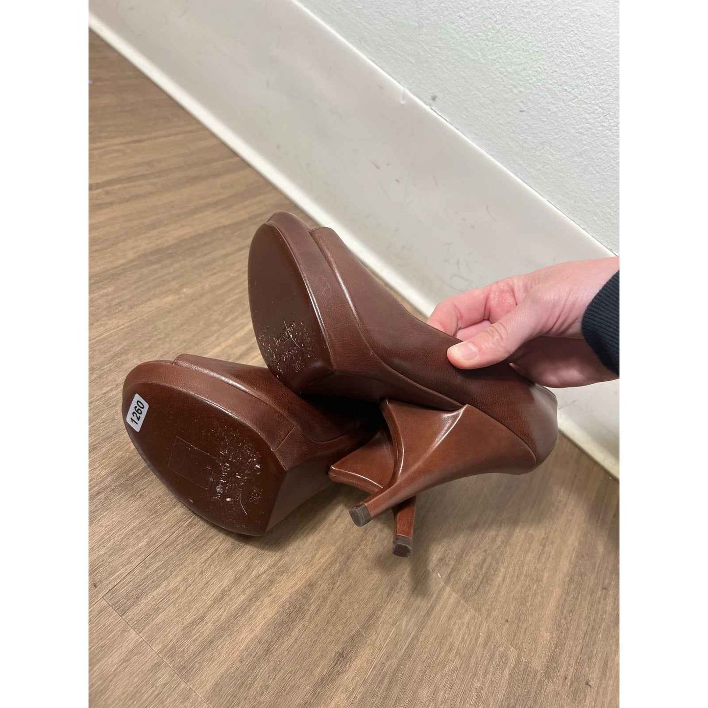 YSL Brown Leather Heels Sz 36.5