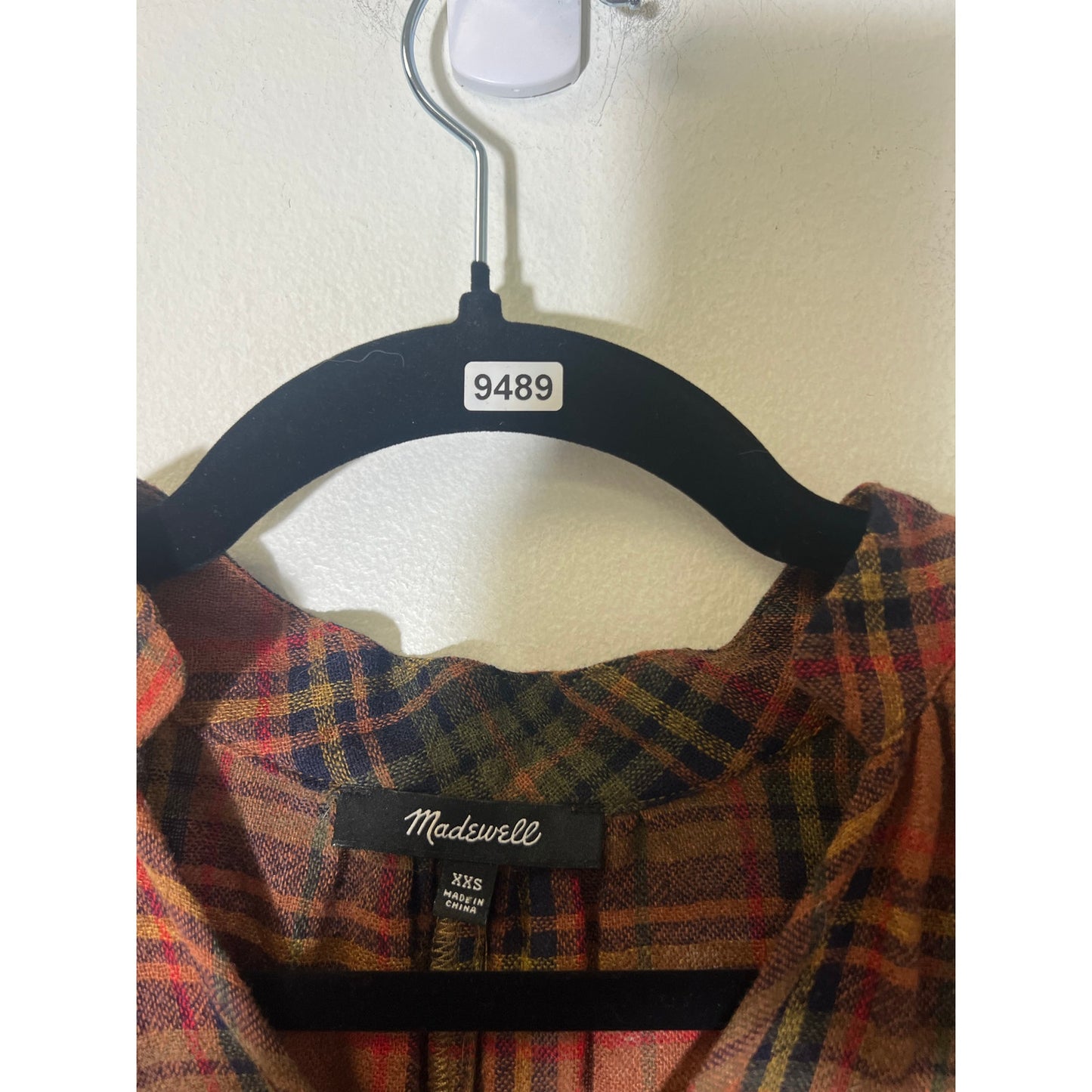 Madewell Long Sleeve Plaid V-Neck Shirt Sz XXS