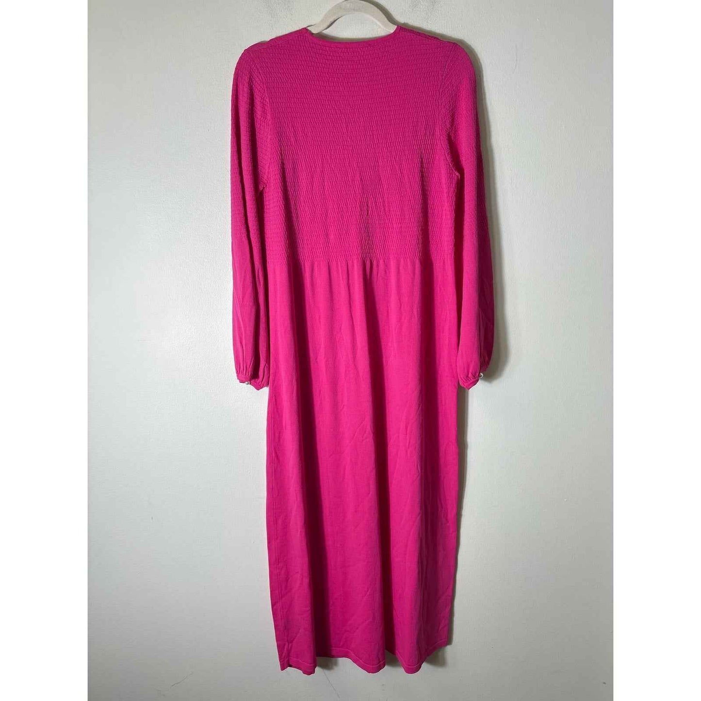 Pomander Place Hot Pink Long Sleeve Maxi Dress Sz L