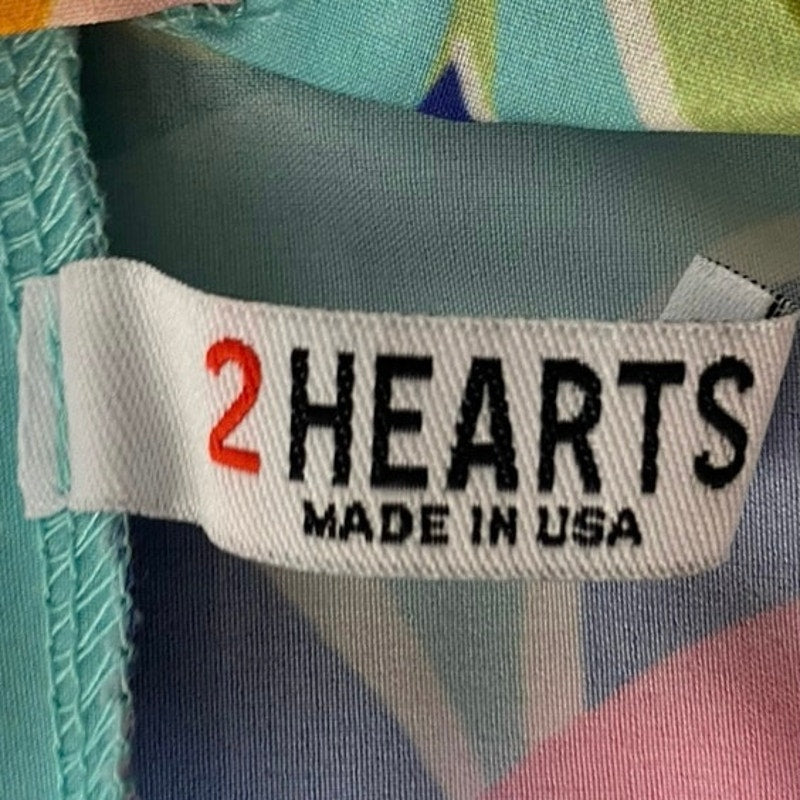 2 Hearts Green Long Sleeve Tunic Style Top Sz XL