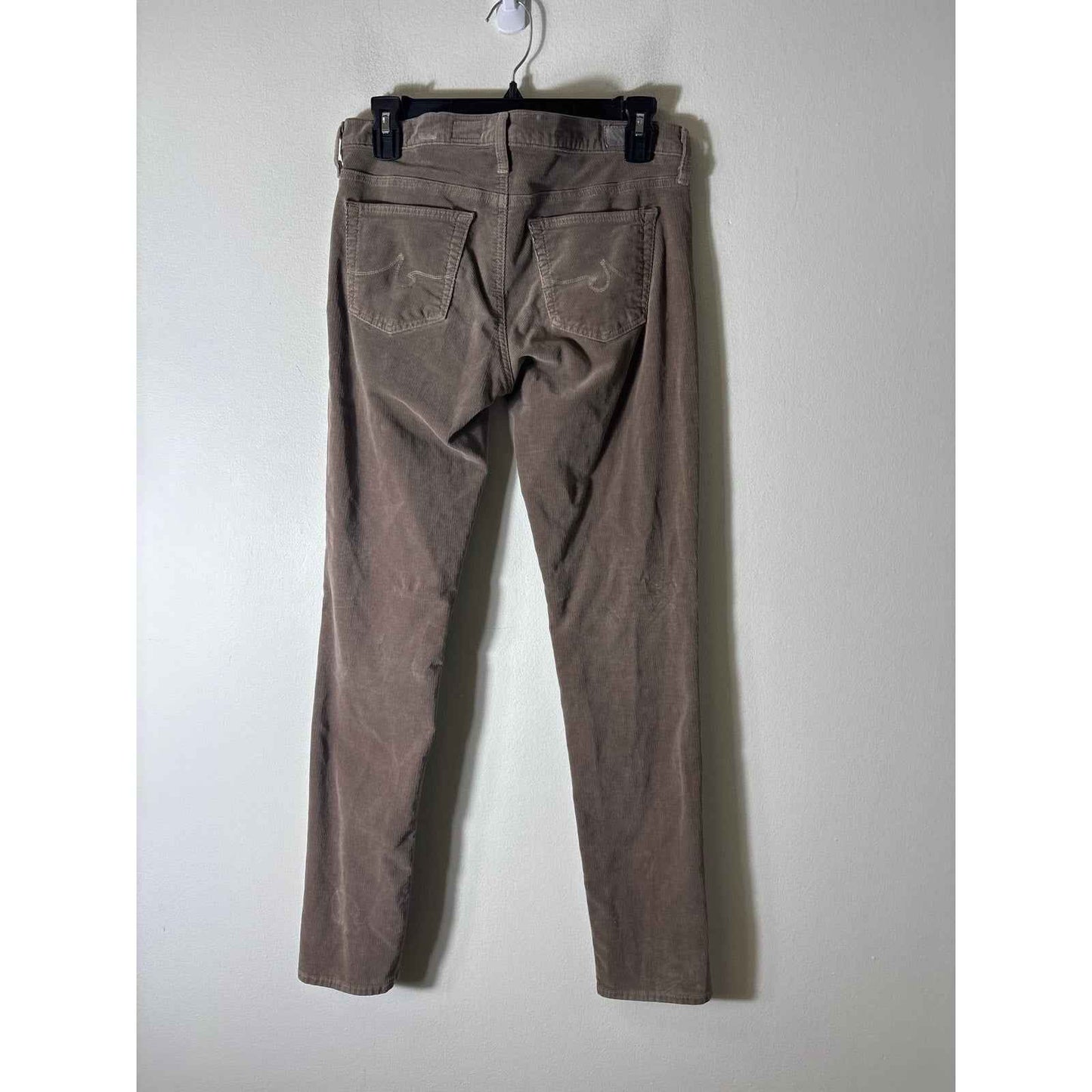 AG The Stevie Slim Straight Tan Fine Corderoy Pants Sz 28r