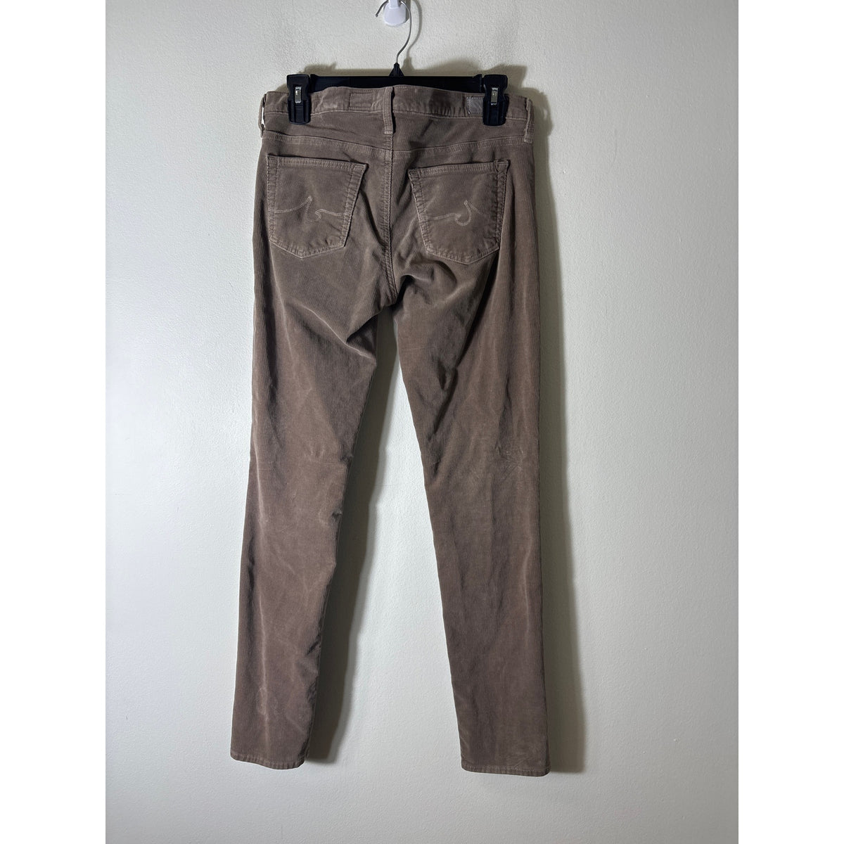 AG The Stevie Slim Straight Tan Fine Corderoy Pants Sz 28r