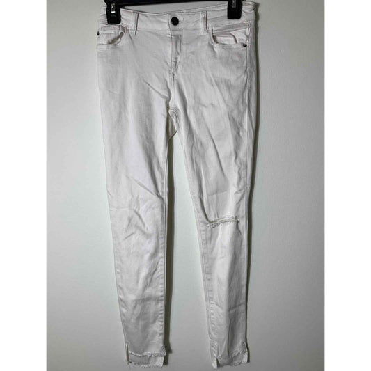 Girls DL1961 White Distressed Chloe Ankle Skinny Jeans Sz 16