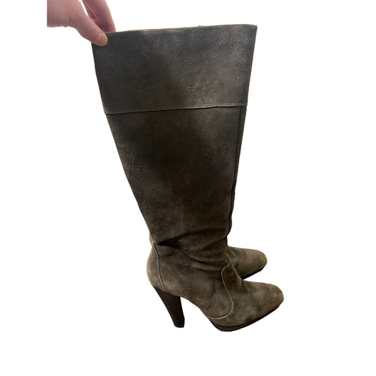 Kristin Davis Knee Chocolate Suede Knee Boot Sz 7M