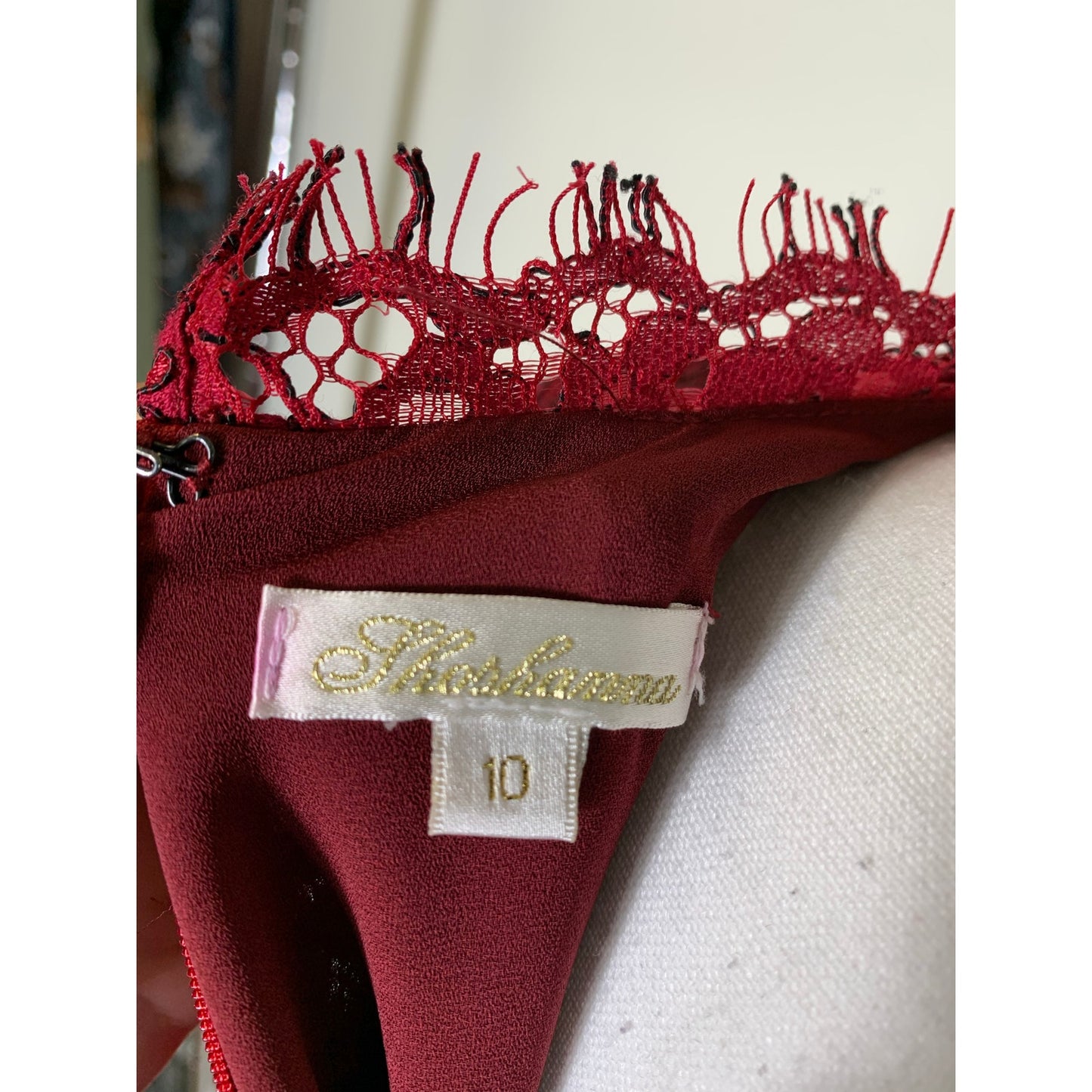Shoshanna Red Sleeveless Floral Lace Maxi Dress Sz 10