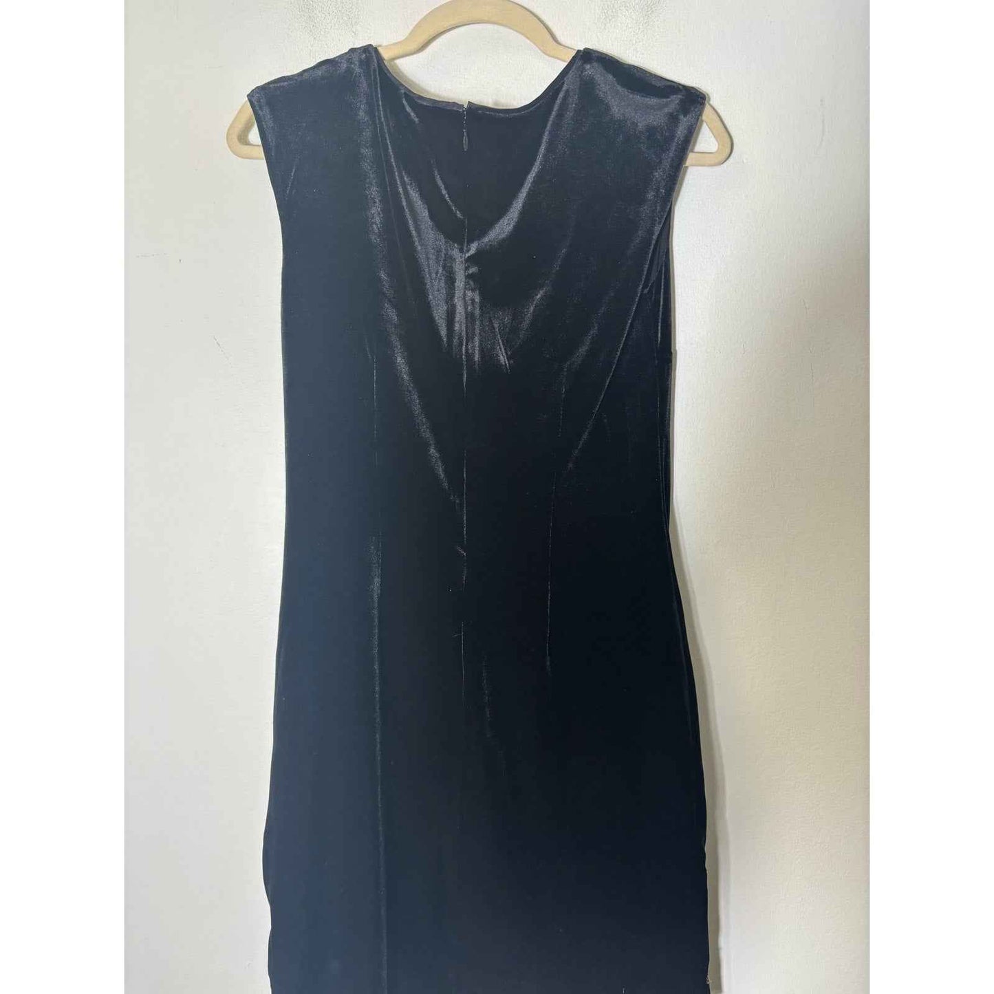 White House Black Market Black Velvet with Gold Sequin Dress Sz S