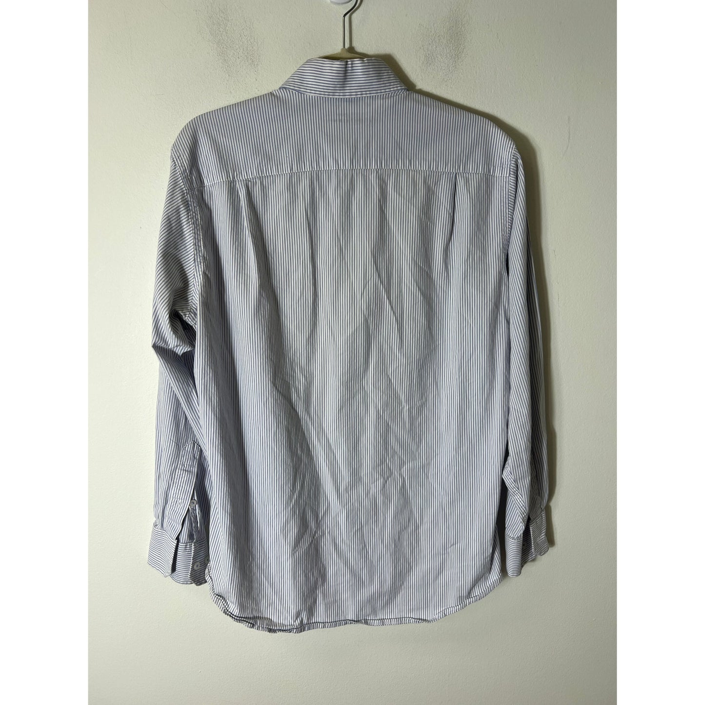 Southern Tide Mens Blue and White Striped Long Sleeve Button Down Shirt Sz M