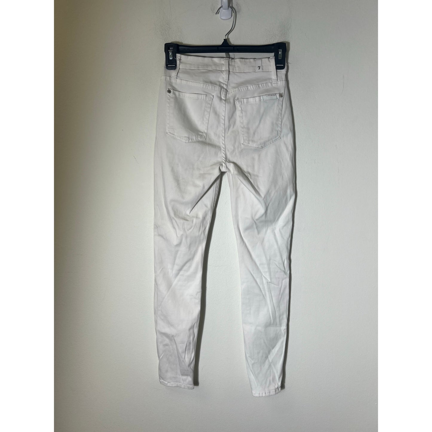 7 for All Mankind White Cotton Blend Skinny Jeans Sz 24