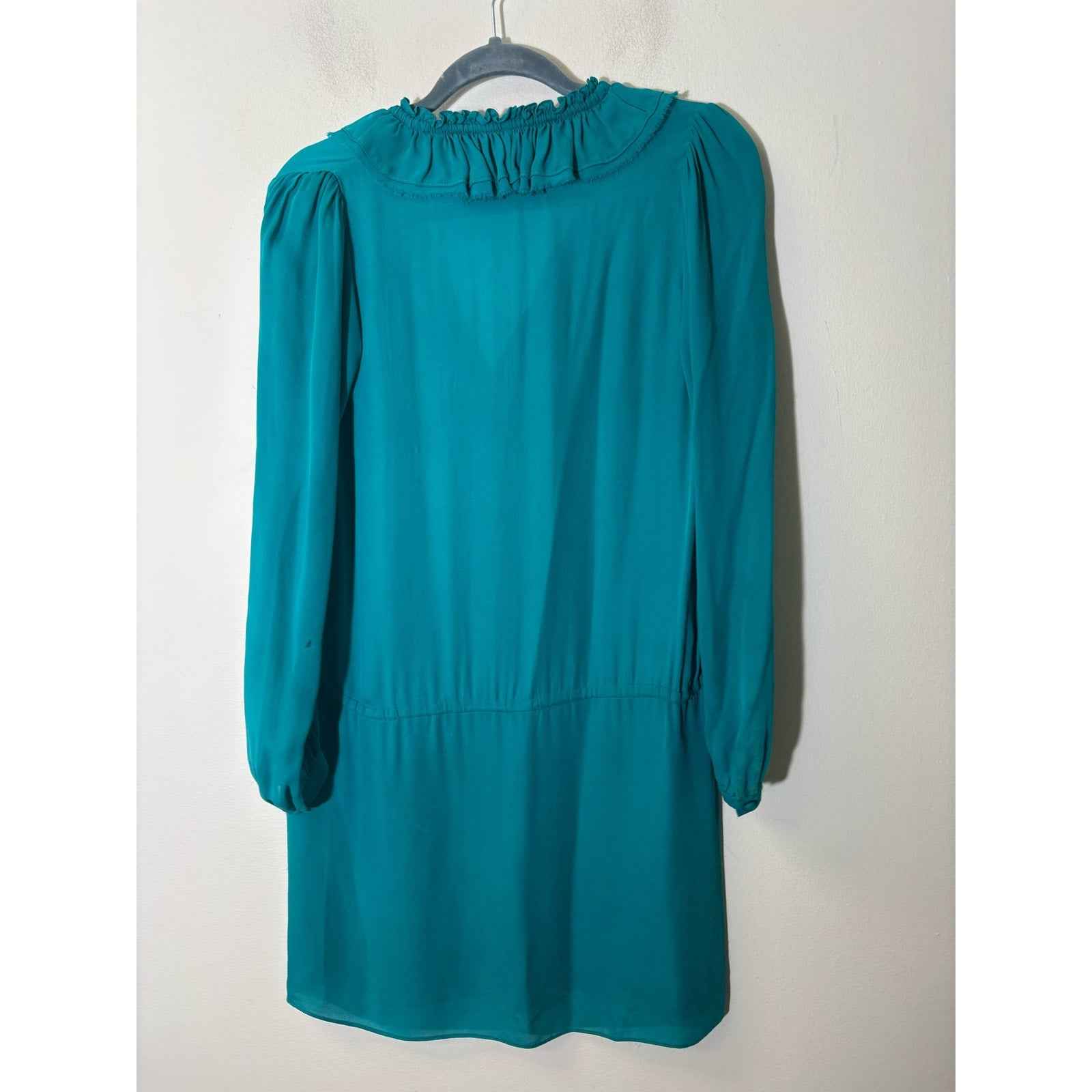 BCBG Dark Teal Long Sleeve Flowy Mini Dress Sz XS