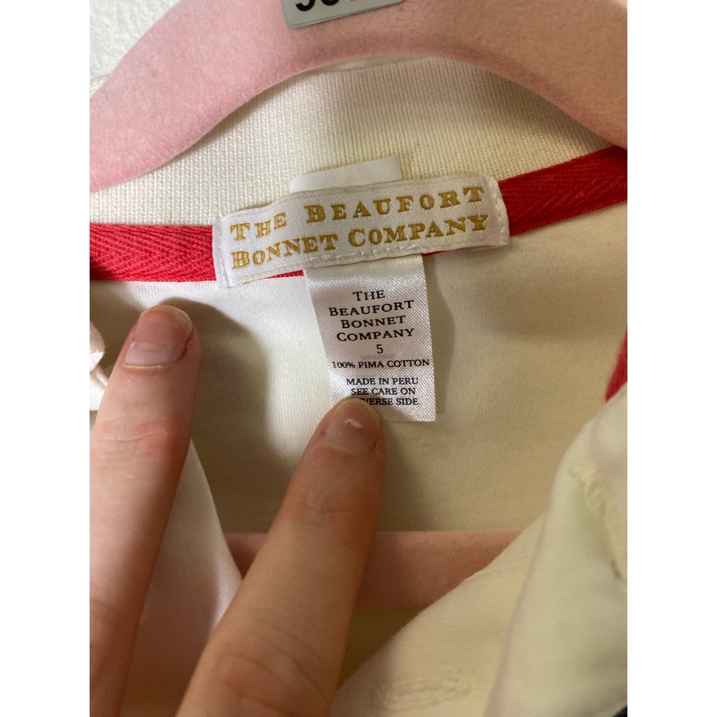 Beaufort Bonnet Company White Long Sleeve Polo Shirt Sz 5