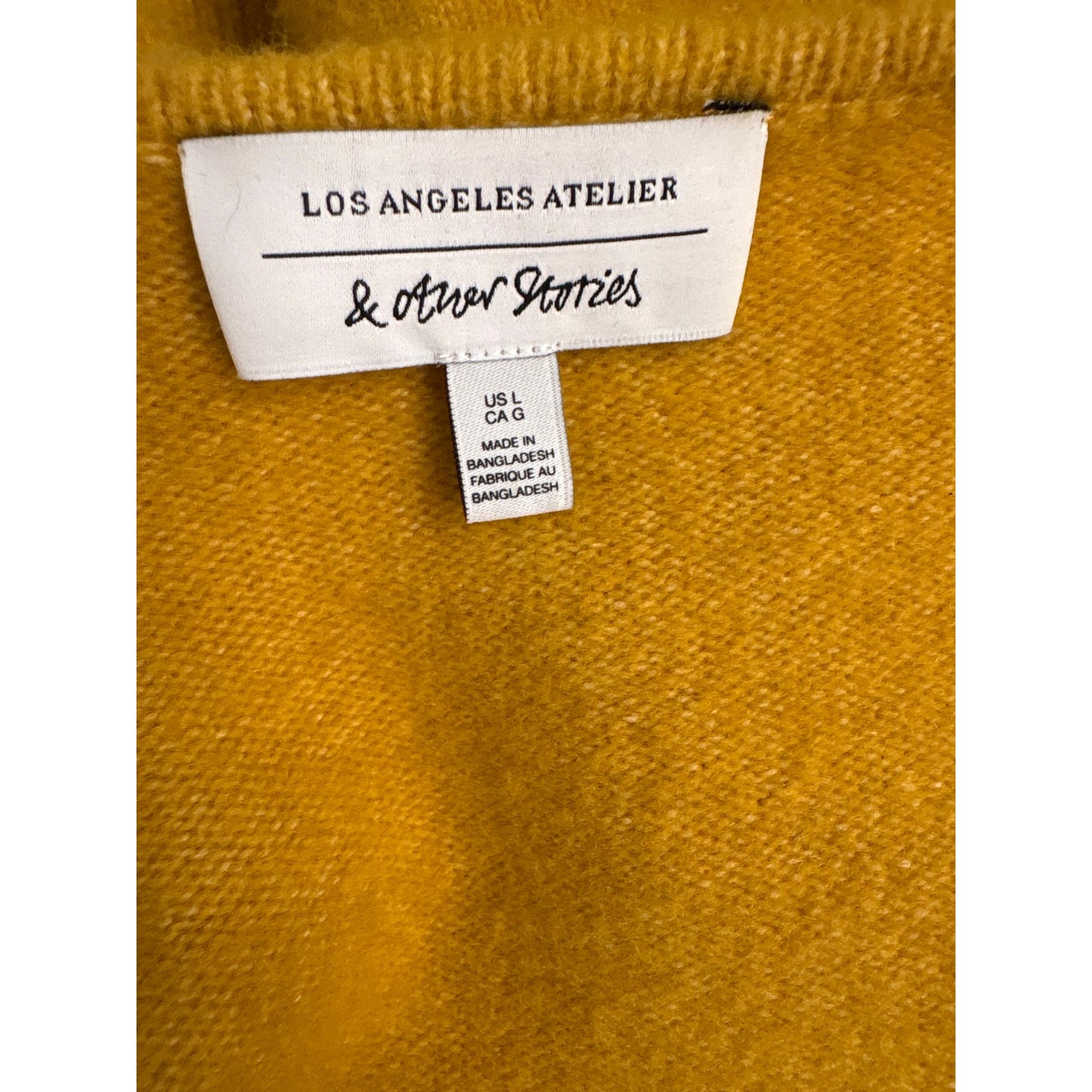 Los Angeles & Other Stories Mustard Yellow Long Sleeve Wrap Sweater Sz L