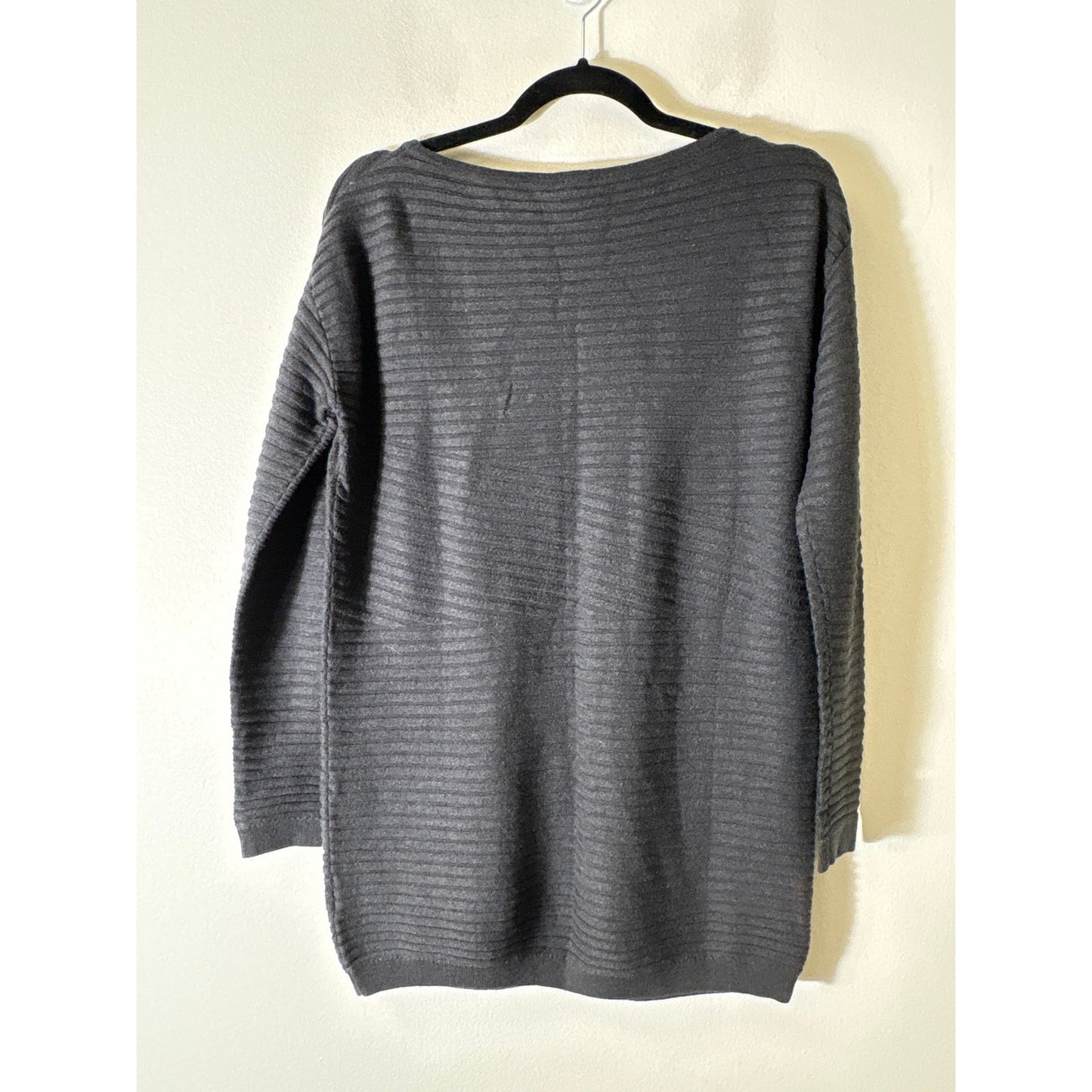 Gap Charcoal Gray Long Sleeve Ribbed Long Sleeve Sweater Sz S