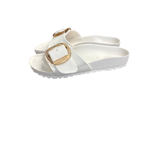 Birkenstock White One Buckle Rubber Sandal Sz 36