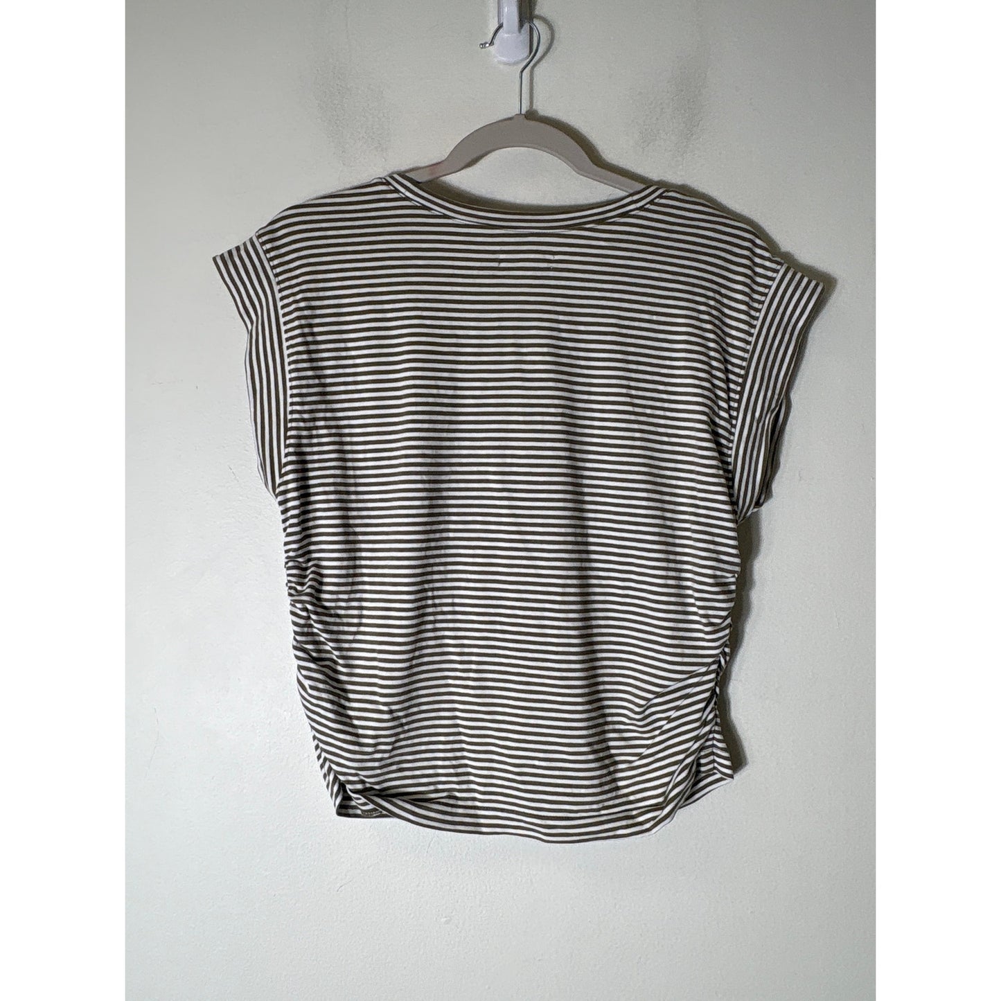 Madewell Brown and White Stripe Short Sleeve Tee Sz M