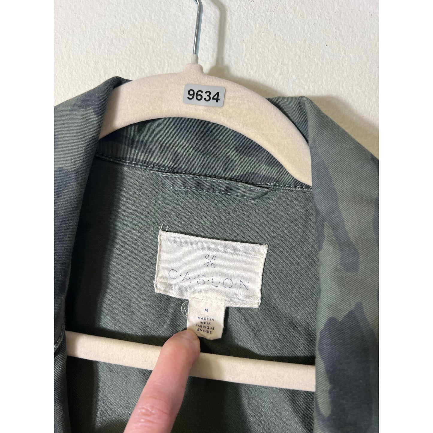 Caslon Green Camo Long Sleeve Jacket Sz M