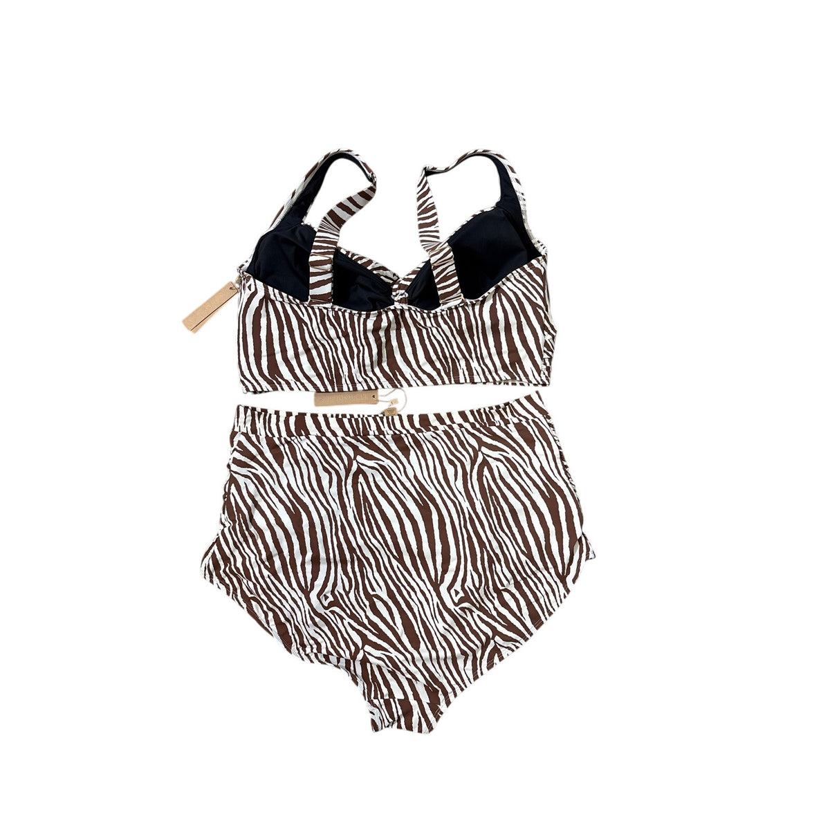 NWT Shapellx Brown Animal Print 2 Piece Bathing Suit Sz XXL