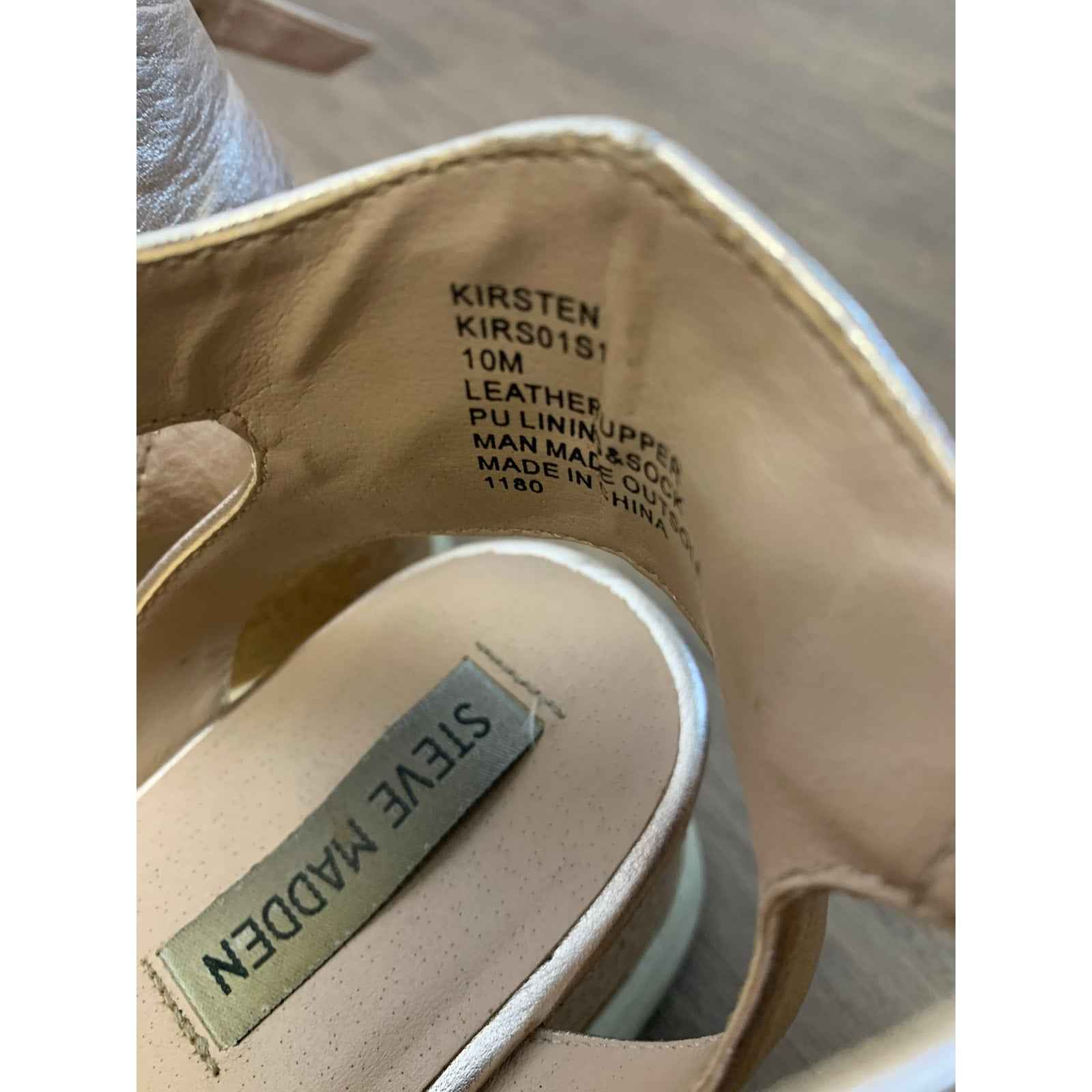 Steve Madden Gold Cork Platform Strap Sandal Sz 10