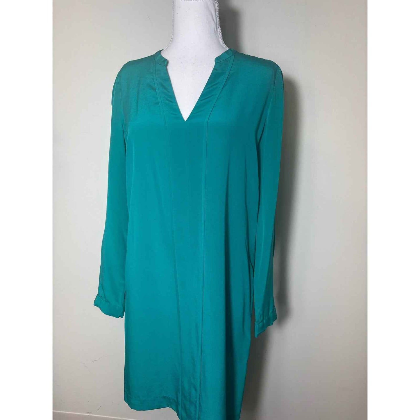 Diane VonFurstenburg Teal Silk Tunic Shift Dress Sz 4