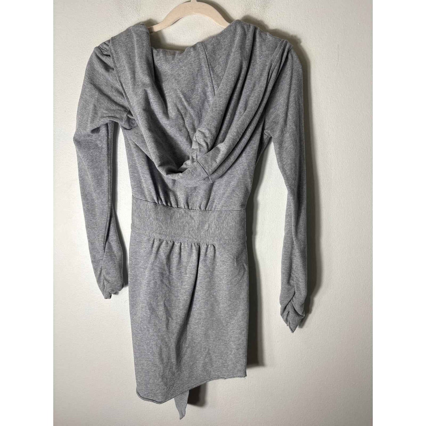 Ideology Athletic Gray Long Sleeve Hooded Open Knit Jacket Ties at the Waist S