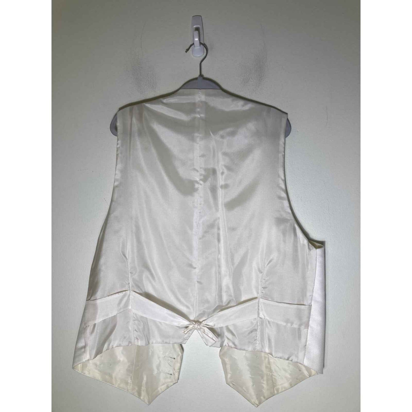 Carrot & Gibbs White Silk Textured Tux Vest Sz L/XL