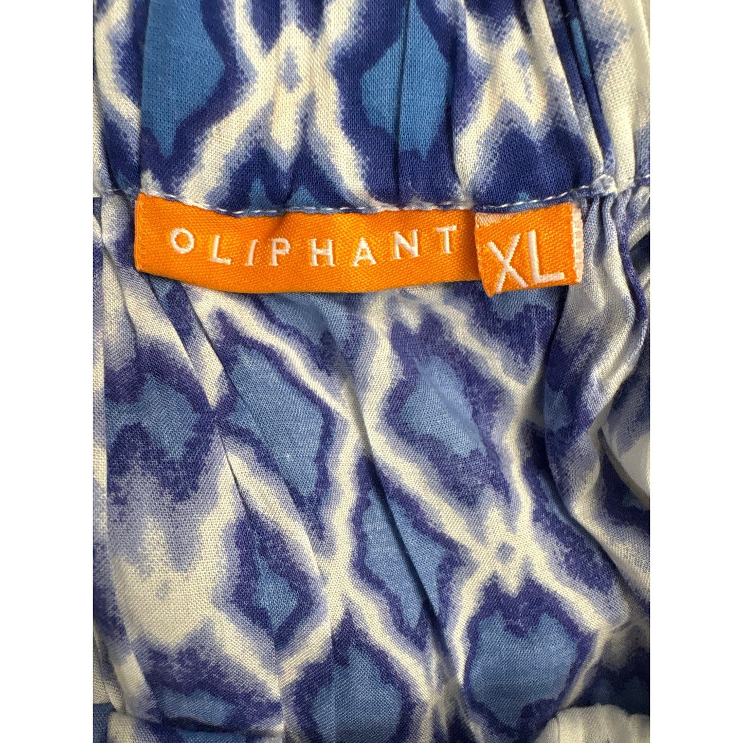 Oliphant Blue White Short Sleeve A-Line Maxi Dress Sz XL