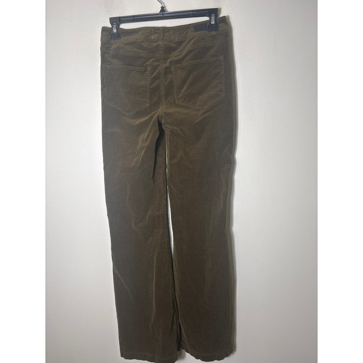 Paige Dark Green Cordoroy Boot Cut Ankle Jean Sz 26