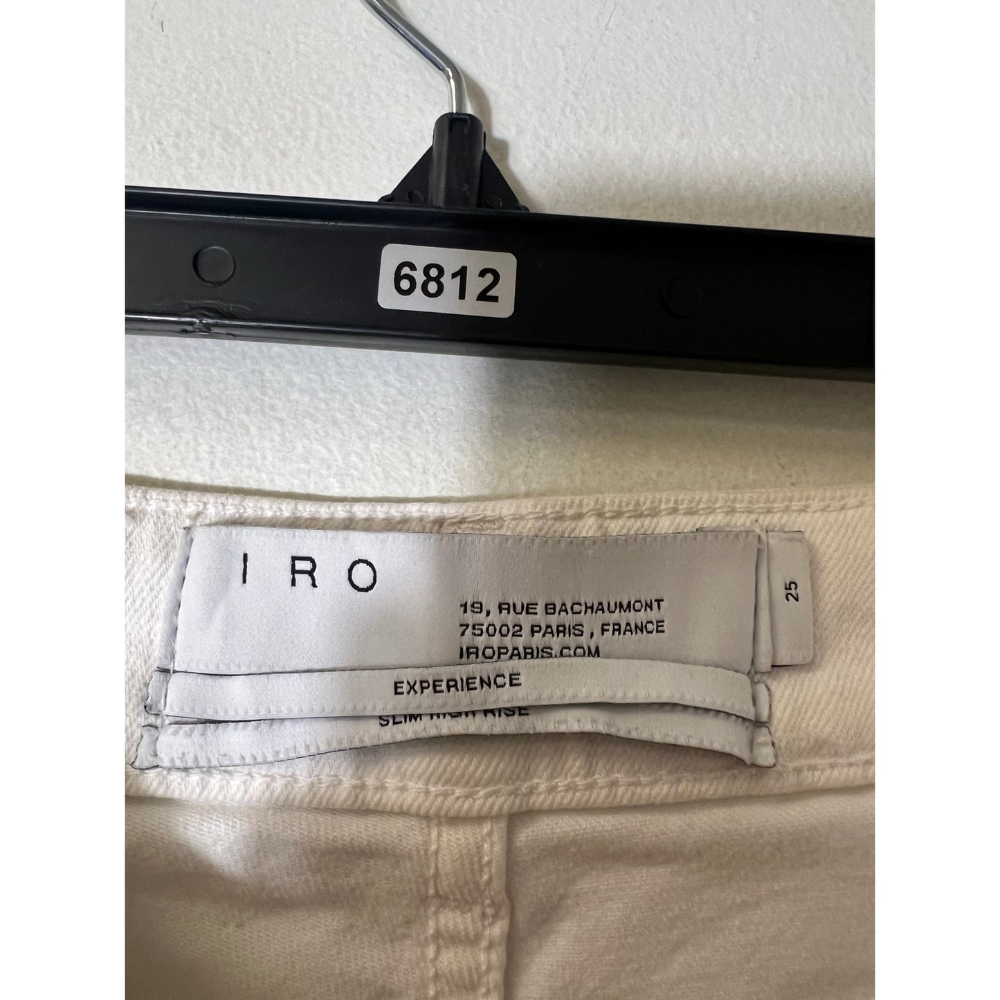IRO Paris White Button Fly Slim High Rise Jeans Sz 25