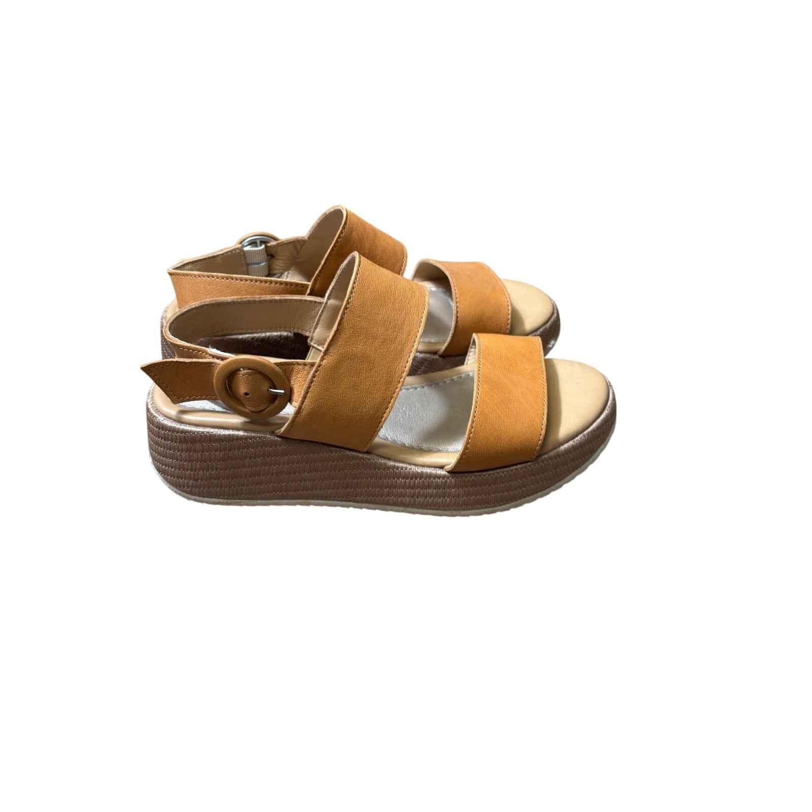 Cordani brown Leather Platform Sandal Sz 39