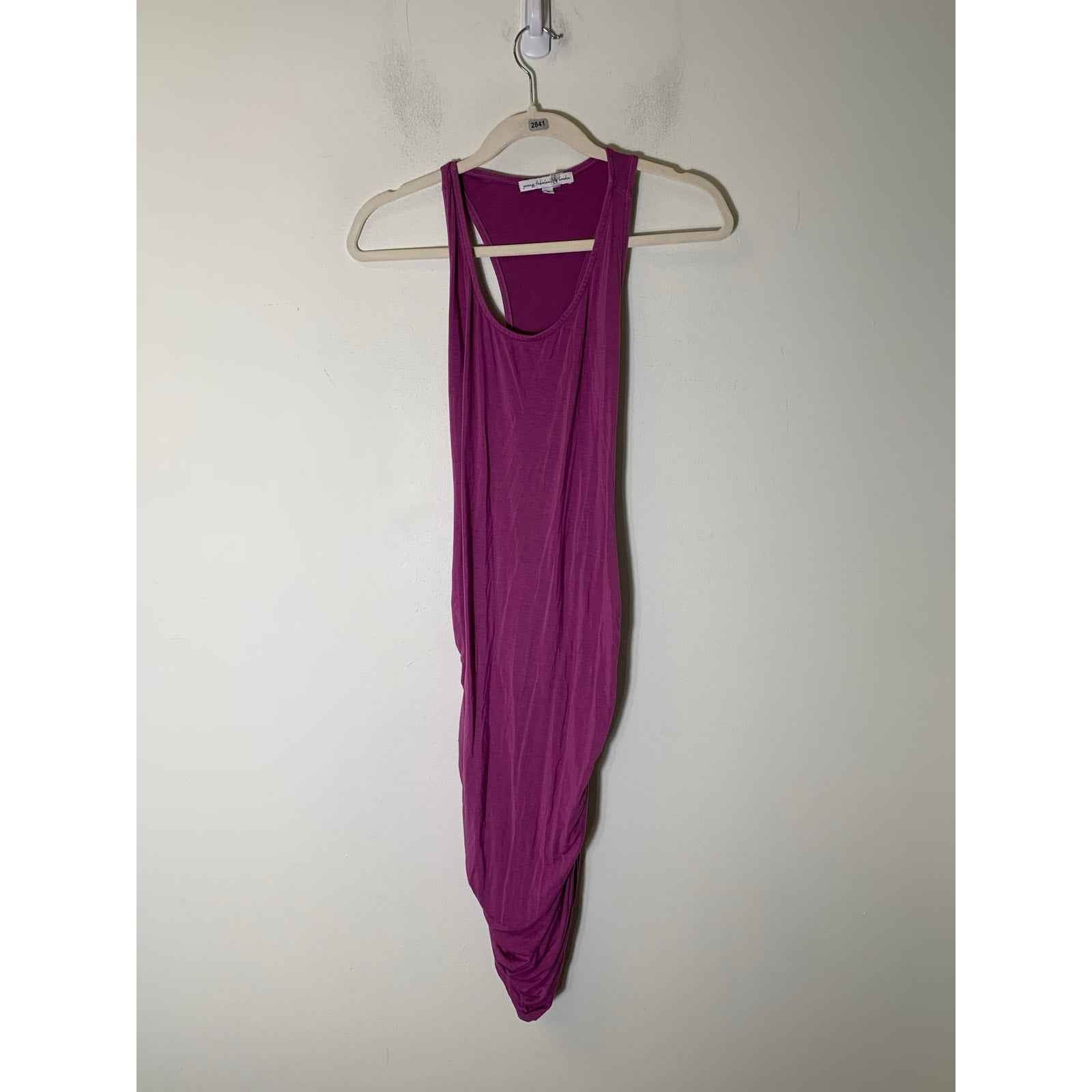 Young Fabulous and Broke Purple Sleeveless Ruched Body Con Midi Dress Sz S