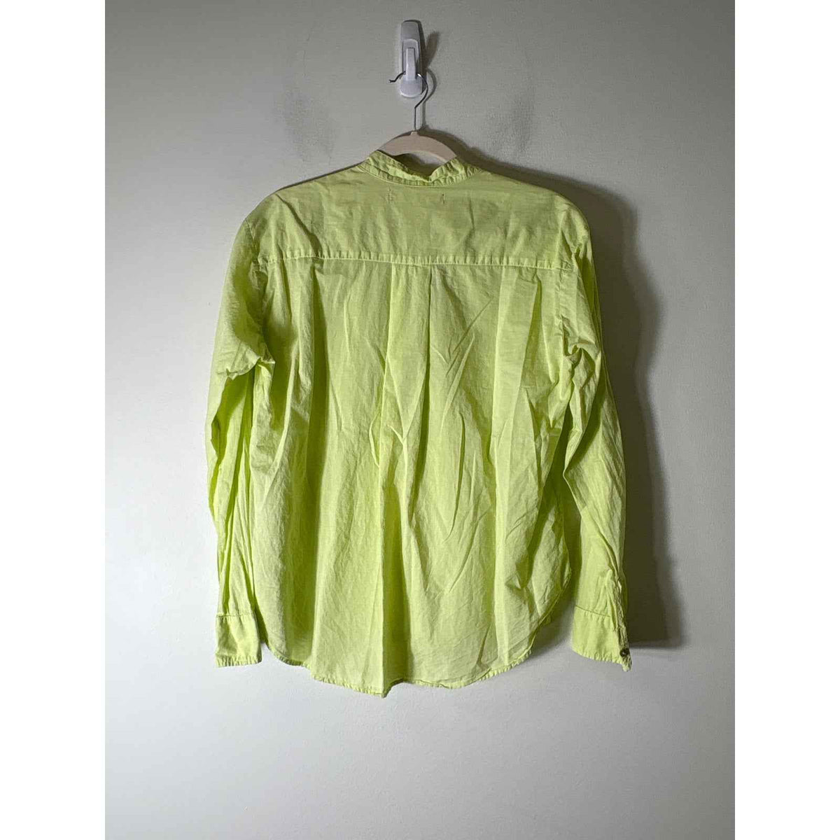 Cali Light Neon Green Long Sleeve Button up Shirt Sz S
