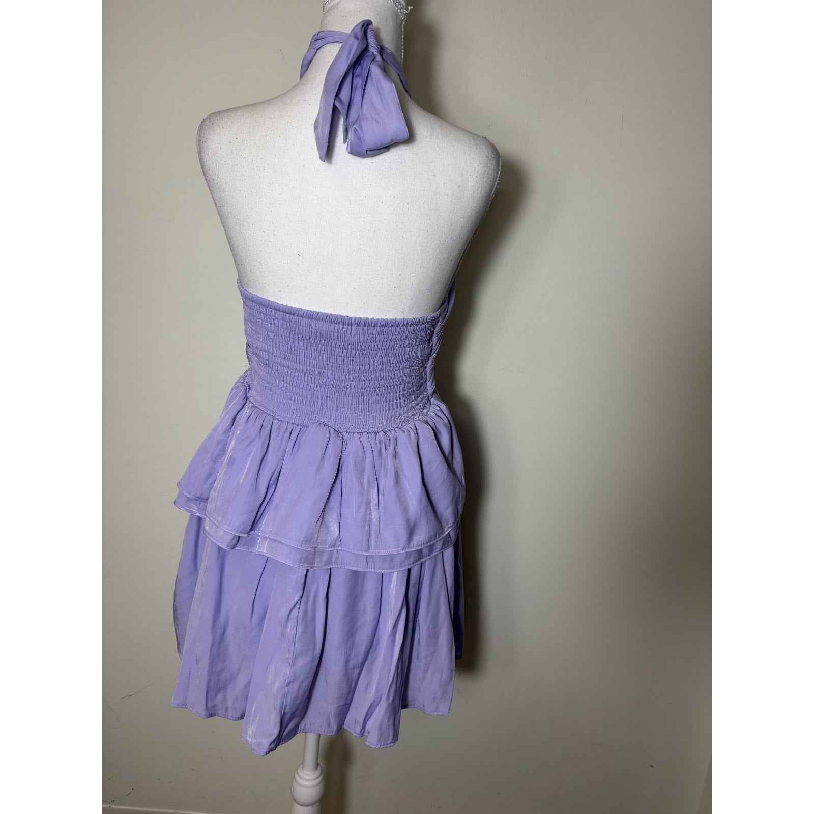 Do+Be Lavendar Halter Mini Dress Sz S