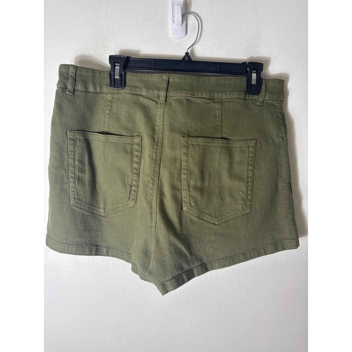Zara Army Green Short Shorts with Overlay Sz XL