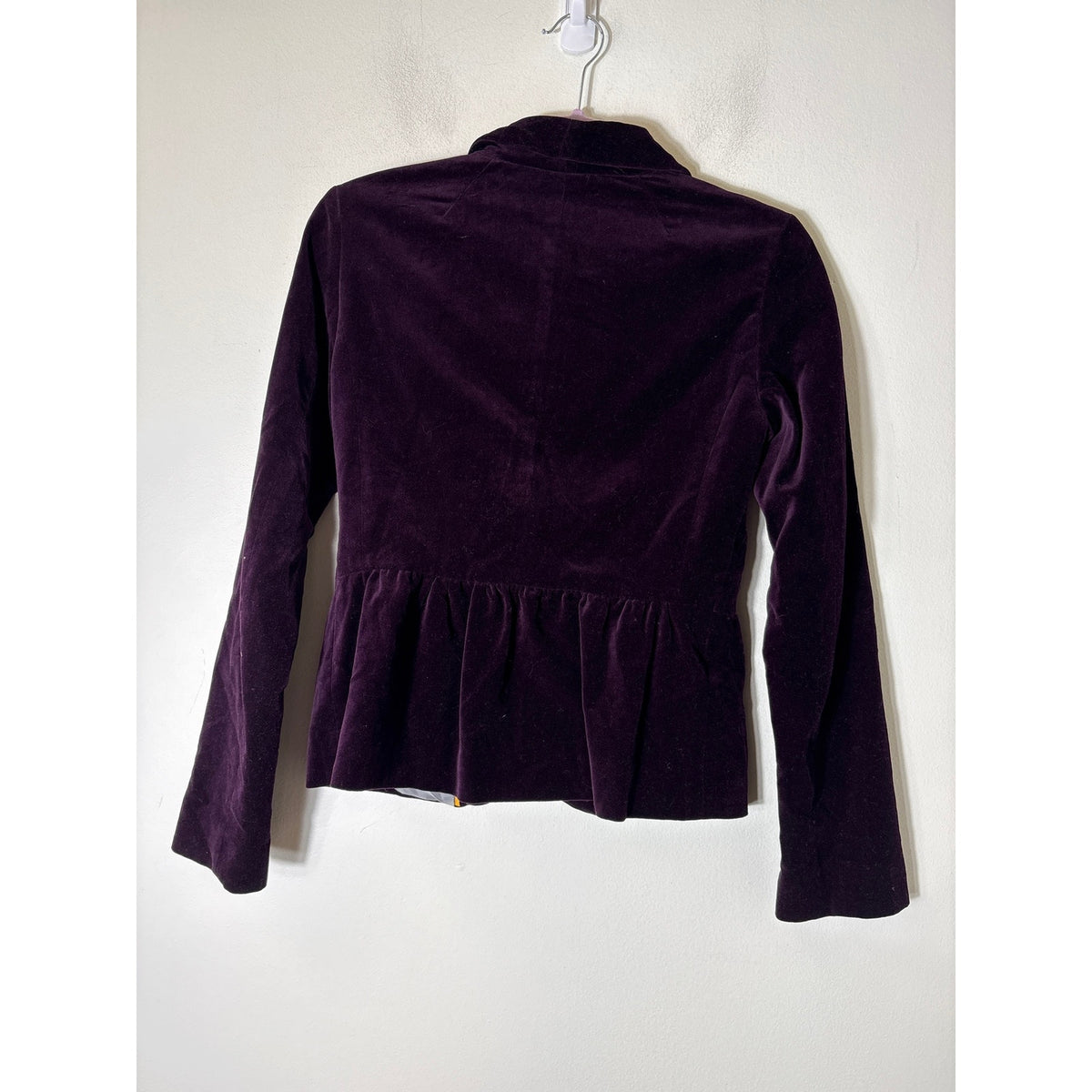 J. Crew Eggplant Purple Fitted Velour Long Sleeve Blazer Sz 0