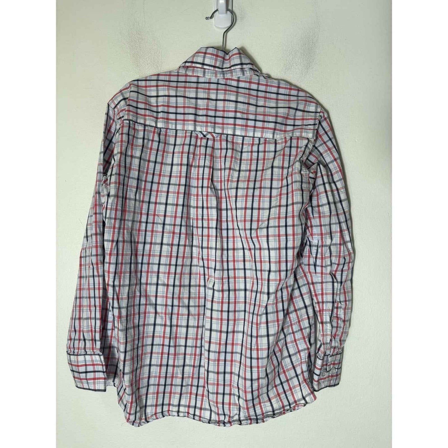 Boys Bella Bliss Long Sleeve Red White Blue Plaid Button Up Sirt Sz 8