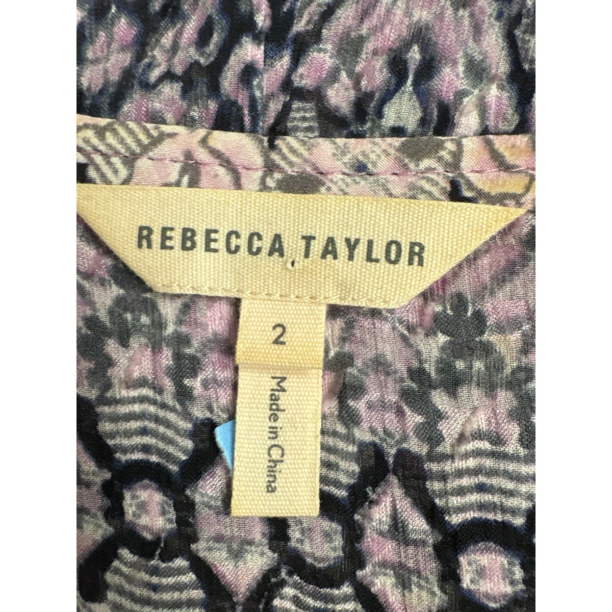 Rebecca Taylor Lavender Cap Sleeve V-Neck Top Sz 2