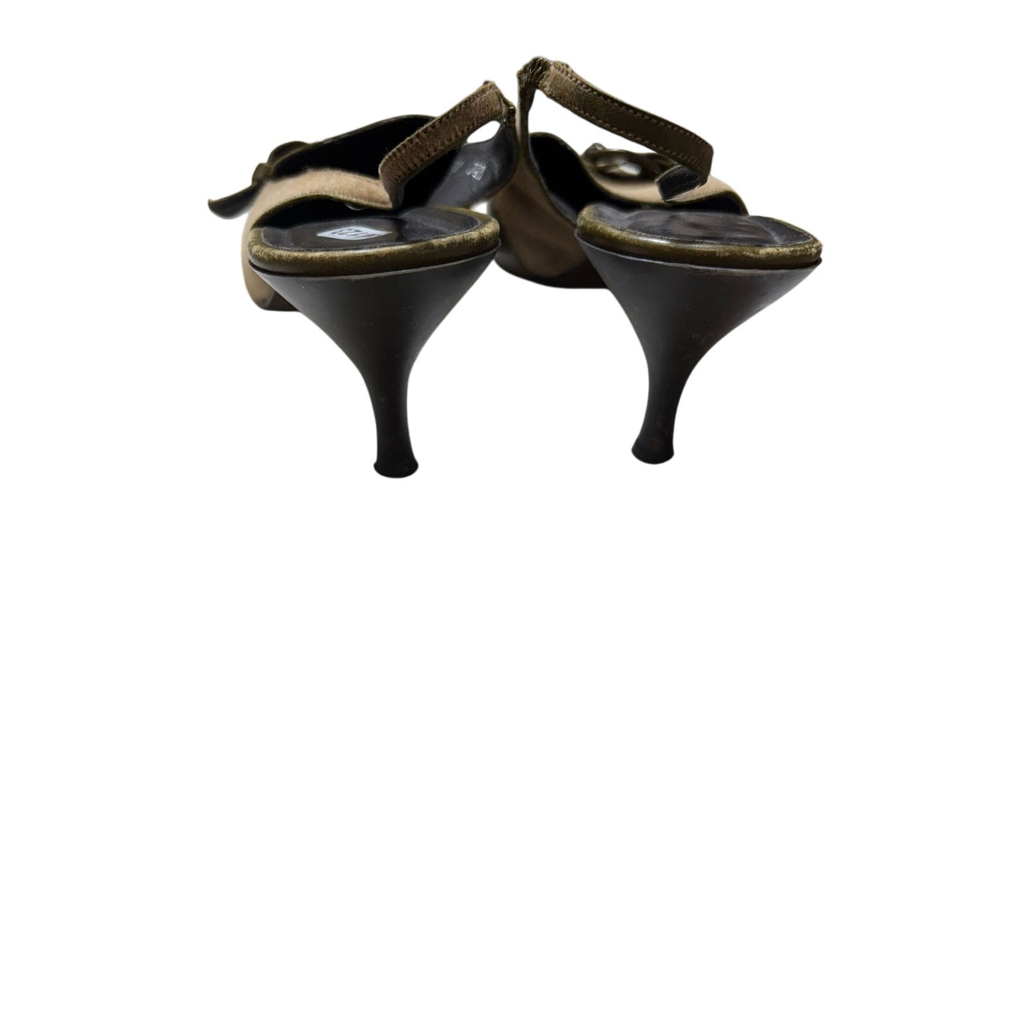 Donald J Pliner Pointed Toe Olive Green Calf Hair Sling Back Heels Sz 7.5