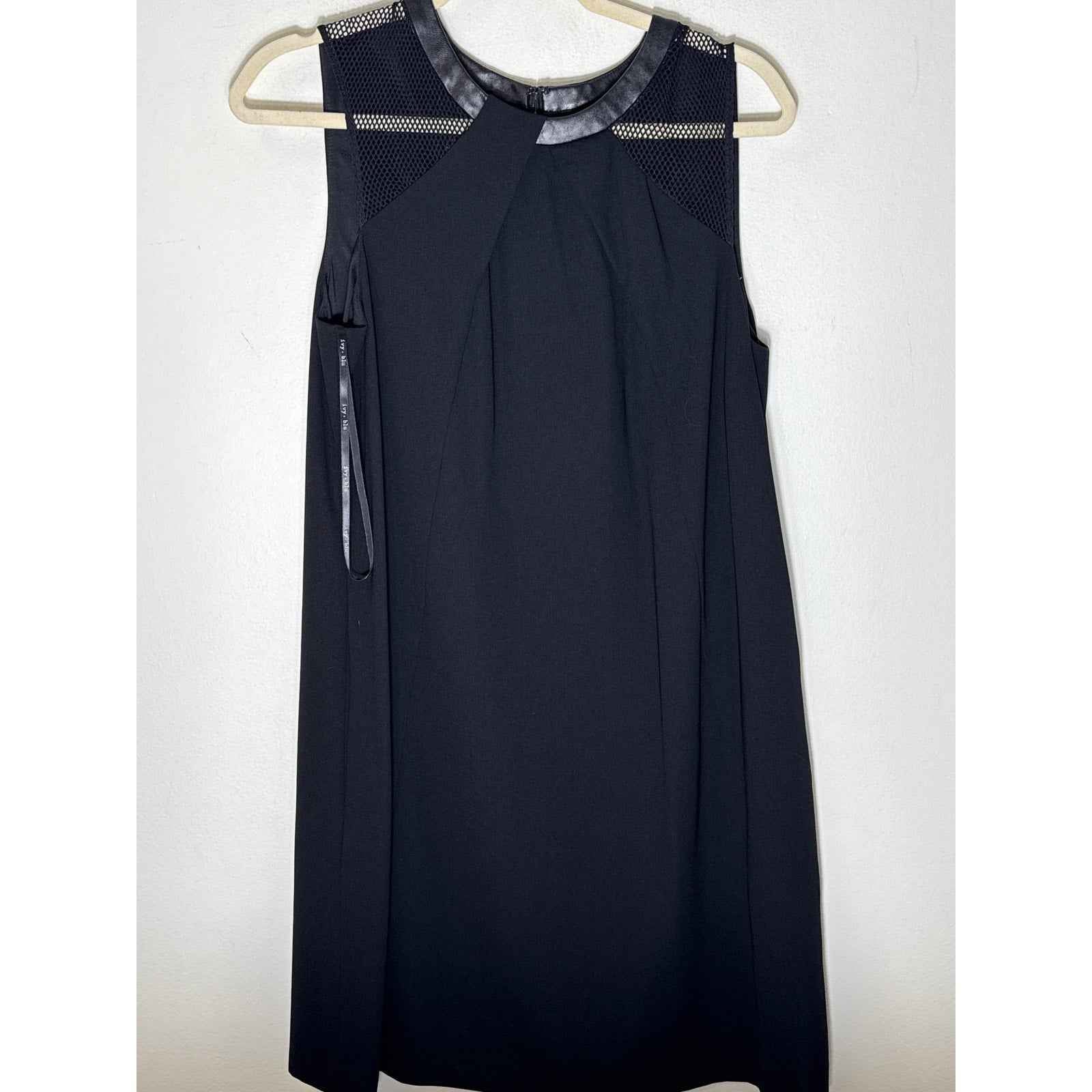 Ivy and Blue Black Mixed Media Sleeveless Knee Length Dress Sz 12