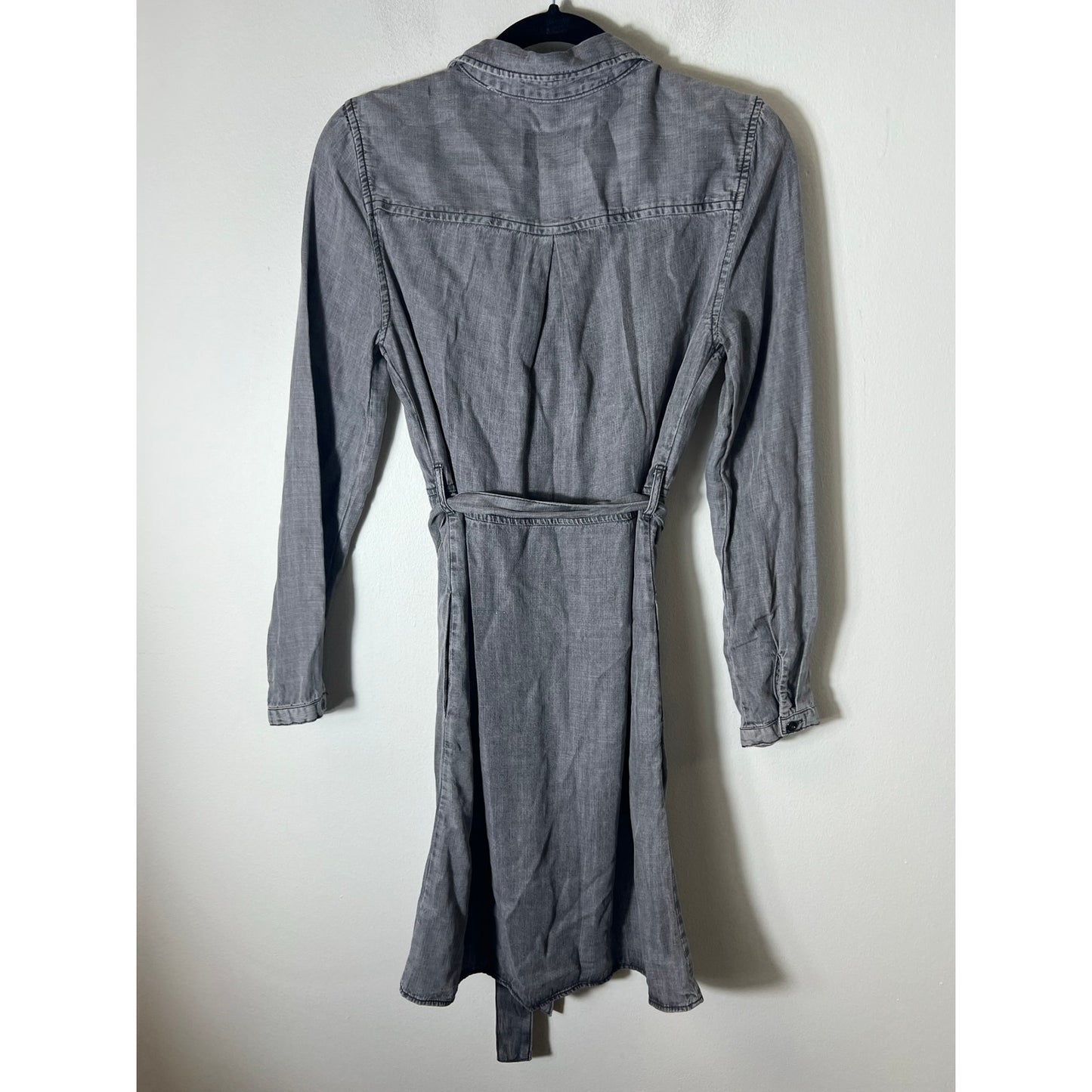 Velvet Heart Gray Long Sleeve Button Up Dress Sz XS