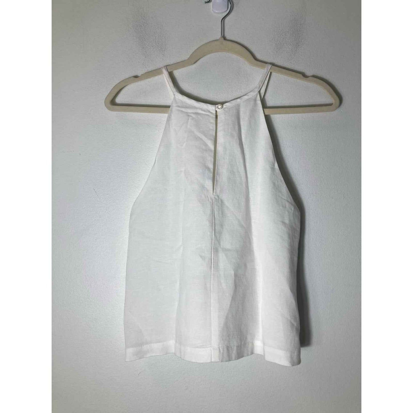 Emerson Fry White Linen Halter Neck Tank Sz S
