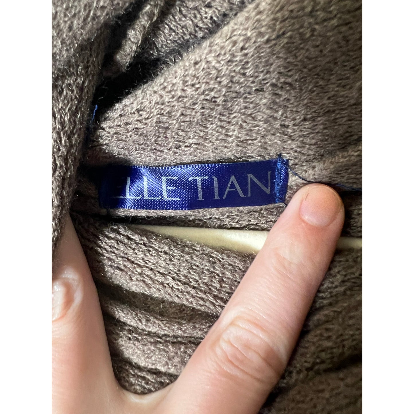 Elle Tian Brown Cowl Neck Poncho Sweater Sz One Size