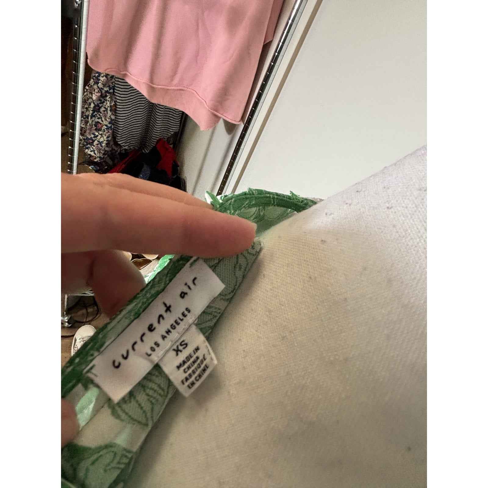 Current Air Green White Sleeveless Summer Maxi Dress Sz XS