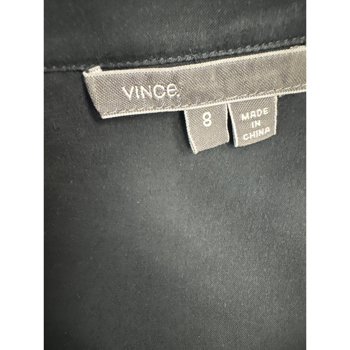 Vince Black Silk Blouse Sz 8