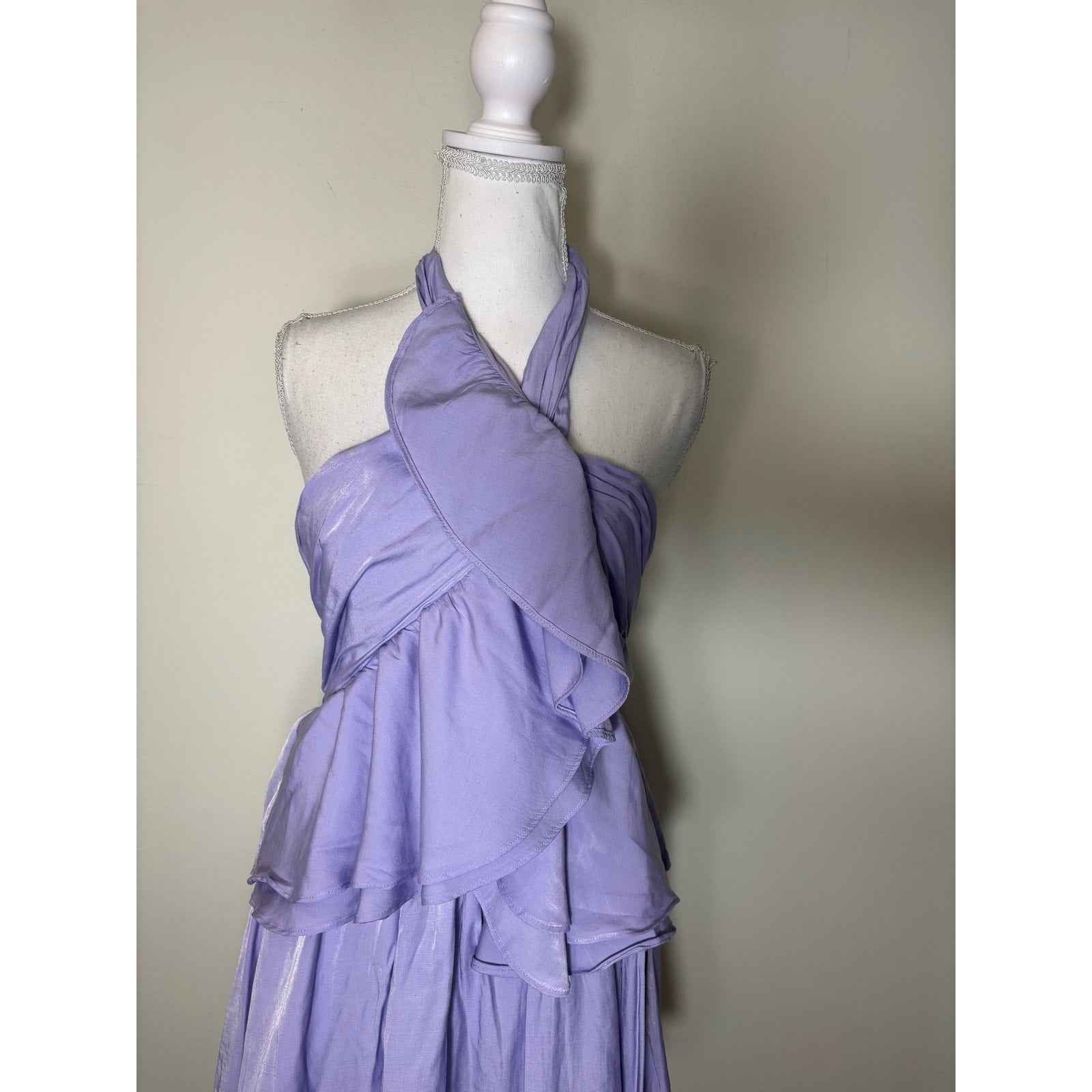 Do+Be Lavendar Halter Mini Dress Sz S