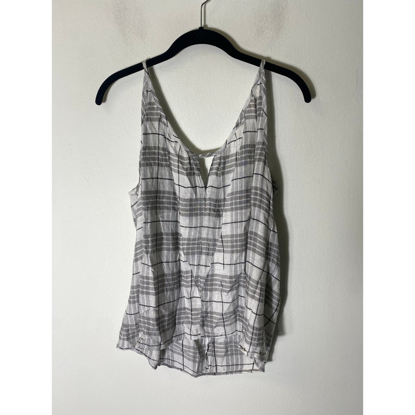 Rory Beca Grey/White/black Plaid Tank Sz M